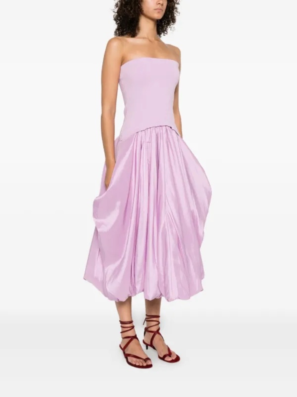 Simkhai Izzy Strapless Dress Orchid Lilac Purple